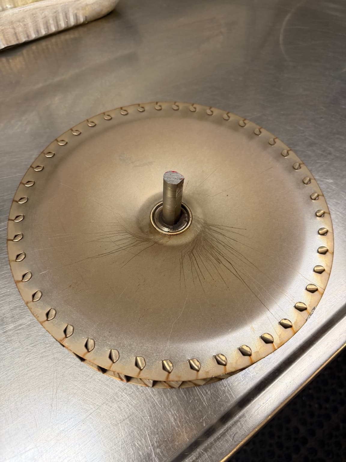 Garland oven blower wheel documented during the Upper West Side repair project